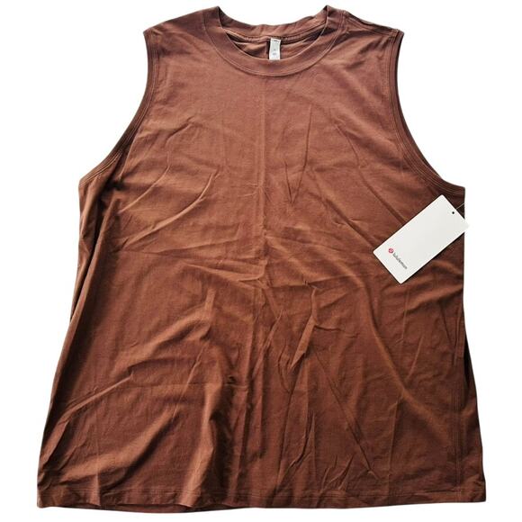 Lululemon All Yours Tank Top Java Brown Size 16 NEW Pima Cotton Loose Fit - Picture 2 of 4